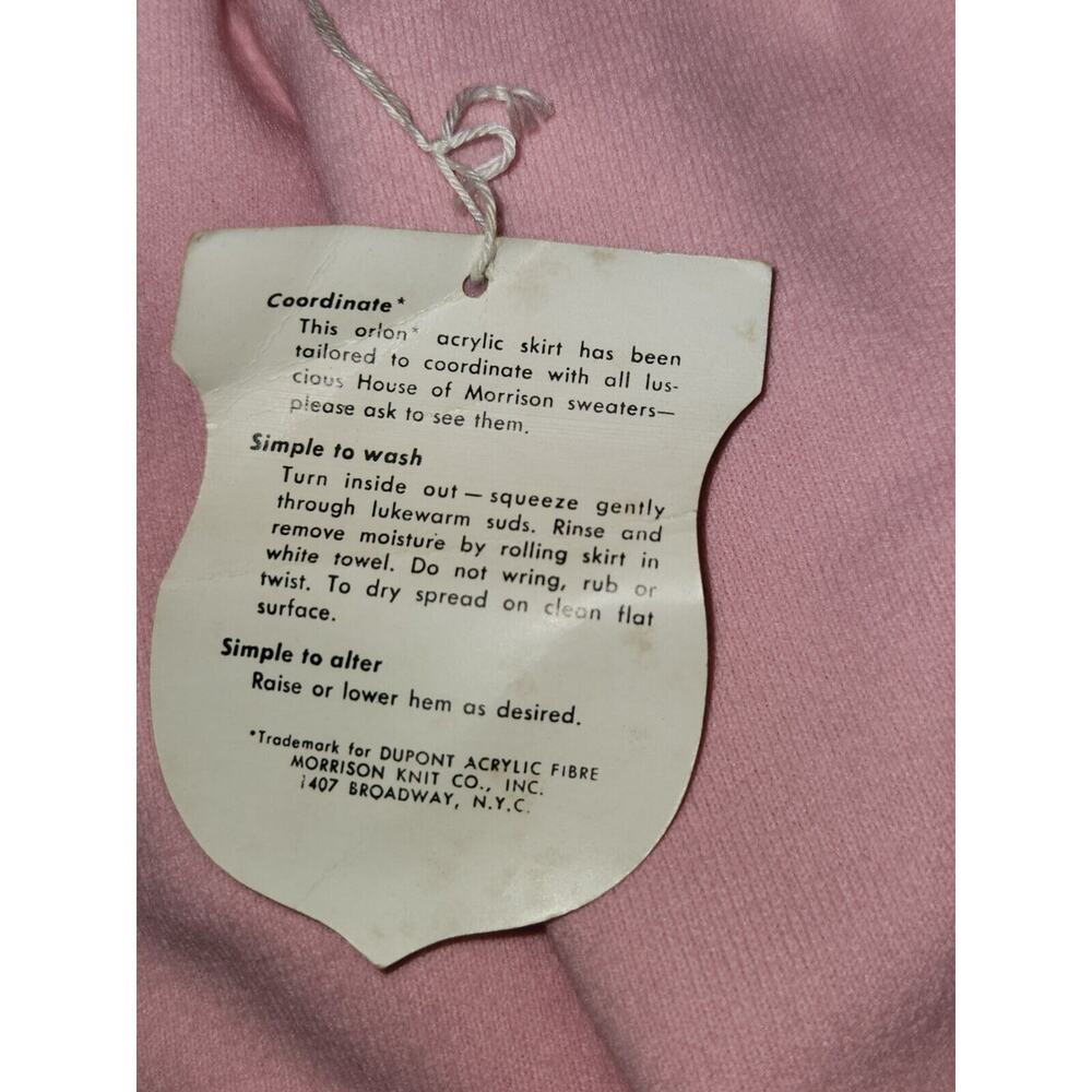 1960s Vtg NWT Pink Skirt Women's Size 18 House of Morrison, Knee Length - Picture 3 of 8